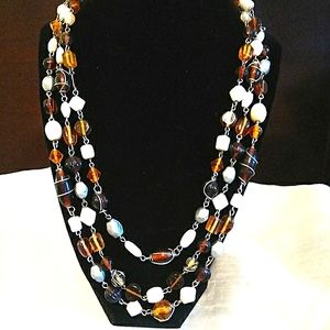 Vintage 3 Strand Beaded Necklace